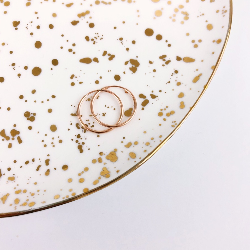 Rose Gold Minimalist Endless Hoop Earrings NEW